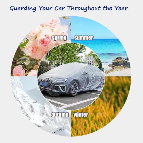 Clear Plastic Car Cover 2pcs Disposable Car Covers, 15.7' x 24.6' Large Size Plastic Car Cover, Waterproof Dust-Proof Full Cover, Effective Protection in Saudi Arabia
