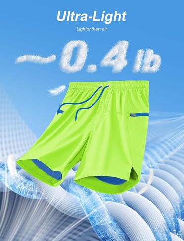 Mens Running Shorts 2 in 1 Gym Workout Shorts 7 inch Quick Dry Athletic Short with Liner Zip Pockets in Saudi Arabia