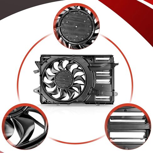 PartsFlow Radiator Cooling Fan Assembly For 2016-2020 Chevy Malibu For 2018 2019 Buick LaCrosse 624090 in Saudi Arabia