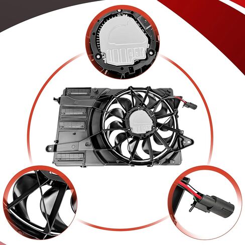 PartsFlow Radiator Cooling Fan Assembly For 2016-2020 Chevy Malibu For 2018 2019 Buick LaCrosse 624090 in Saudi Arabia