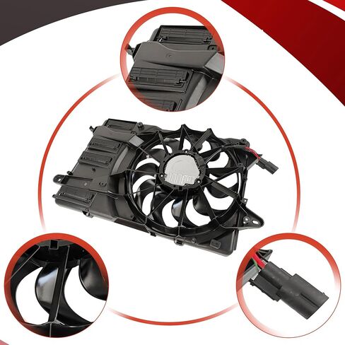 PartsFlow Radiator Cooling Fan Assembly For 2016-2020 Chevy Malibu For 2018 2019 Buick LaCrosse 624090 in Saudi Arabia