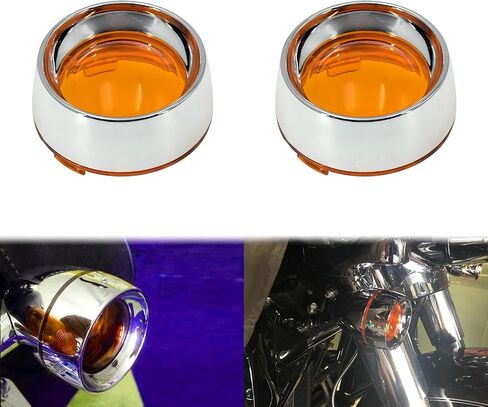 Visor Style Turn Signal Lens Covers Fit for Harley Touring Street Glide Road King Dyna Softail Sportster 2000-2025 Smoke Lens Black Bezels 2pcs in Saudi Arabia