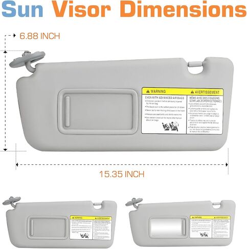 Sun Visor for 2004 2005 Toyota RAV4, Gray Left Driver Side Sunvisor Without Light, Replacement 74320-42420-B0 in Saudi Arabia
