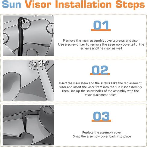 Sun Visor for 2004 2005 Toyota RAV4, Gray Left Driver Side Sunvisor Without Light, Replacement 74320-42420-B0 in Saudi Arabia