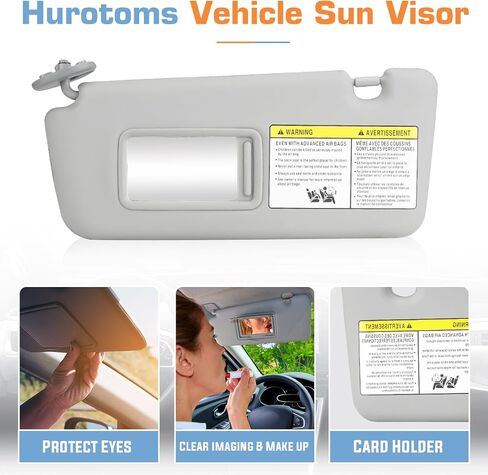 Sun Visor for 2004 2005 Toyota RAV4, Gray Left Driver Side Sunvisor Without Light, Replacement 74320-42420-B0 in Saudi Arabia