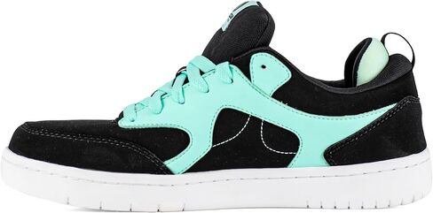 Volcom® Hitals EH Comp Thoe Sneakers للنساء-الجلود العلوية-بطانة من صنع الإنسان ونعل خارجي-الكعب سحب علامة تبويب أسود/زجاجة خضراء 9 ث in Saudi Arabia