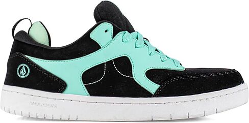 Volcom® Hitals EH Comp Thoe Sneakers للنساء-الجلود العلوية-بطانة من صنع الإنسان ونعل خارجي-الكعب سحب علامة تبويب أسود/زجاجة خضراء 9 ث in Saudi Arabia