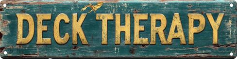 عتيقة Tin Tin Deck Therapy Sign Retro Metal Sign مناسبة لمتجر Garage Garage Parm Garden - علامة معدنية متعددة الأغراض للوحة الداخلية/الخارجية الاستخدام 4x16 بوصة in Kuwait