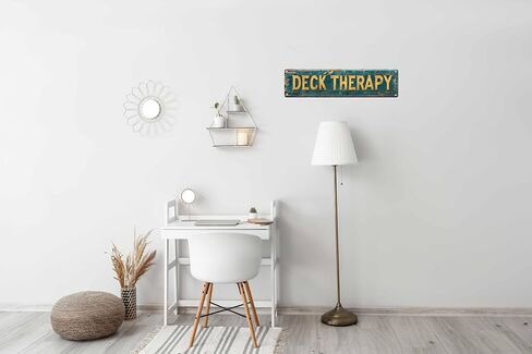 عتيقة Tin Tin Deck Therapy Sign Retro Metal Sign مناسبة لمتجر Garage Garage Parm Garden - علامة معدنية متعددة الأغراض للوحة الداخلية/الخارجية الاستخدام 4x16 بوصة in Kuwait