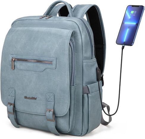 Montana West Laptop Backpack Purse for Women Men Unisex Vintage Backpack Casual Daypack for Travel Work with USB Charging Port in Kuwait