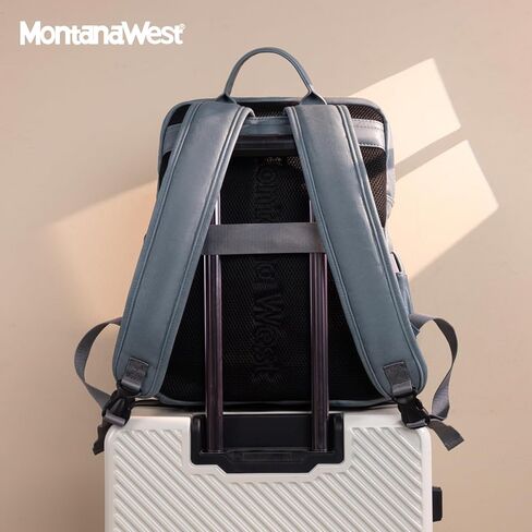 Montana West Laptop Backpack Purse for Women Men Unisex Vintage Backpack Casual Daypack for Travel Work with USB Charging Port in Kuwait