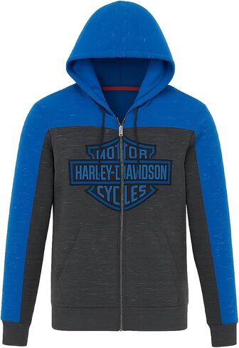 Harley-Davidson Men's Bar & Shield Colorblock Zip-Up Hoodie - 96283-22VM in Saudi Arabia