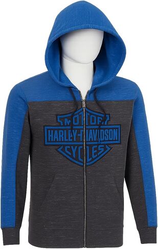 Harley-Davidson Men's Bar & Shield Colorblock Zip-Up Hoodie - 96283-22VM in Saudi Arabia