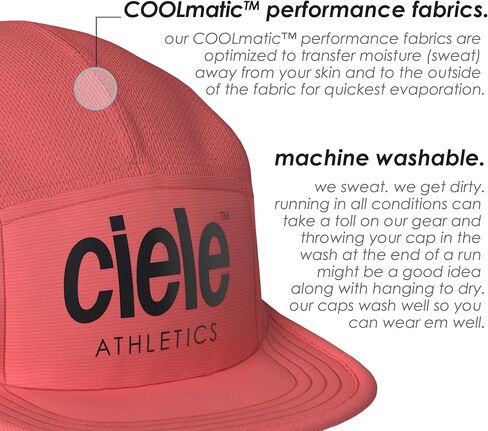 Ciele Athletics GOCap - قبعة ممتازة ماصة للرطوبة قابلة للغسل مع حماية من الشمس، قبعة جري متماسكة من 5 ألواح - قبعة رياضية، قبعات للعدائين، قبعات رياضية، قبعات للتمرين للرجال والنساء - Metamars in Kuwait