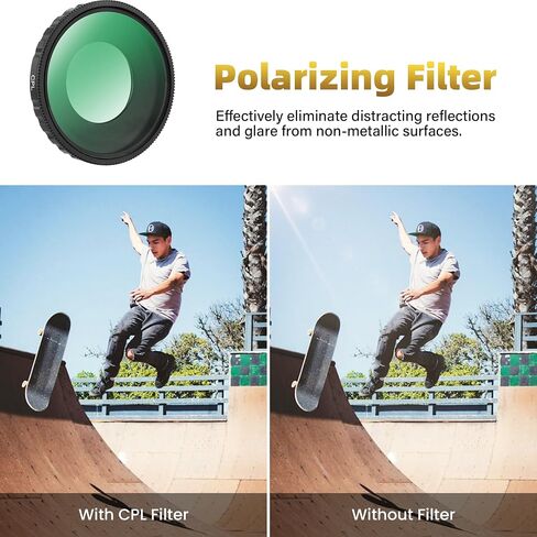 Walking Way ND Filter Set Compatible with DJI Osmo Action 5 Pro/Action 4-4 Pack (ND8/PL, ND16/PL, ND32/PL, ND64/PL),Neutral Density Filters HD Optical Glass/Multi-Coated in Kuwait