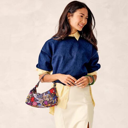 Vera Bradley Premium Cotton Roxbury Crescent Bag Bag ، Meadow Bouquet in Kuwait