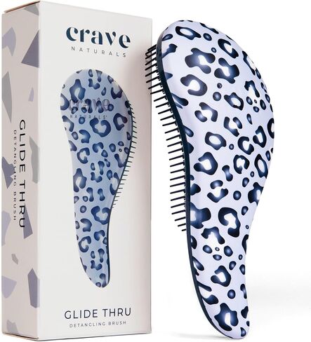 Crave Naturals Glide Thru Detangling Brush For Natural, Curly, Straight, Wet or Dry Hair - Gentle Detangler Styling Tool for Adults, Kids, Toddlers and Little Girls - 7.5 x 3 in, Turquoise in Saudi Arabia