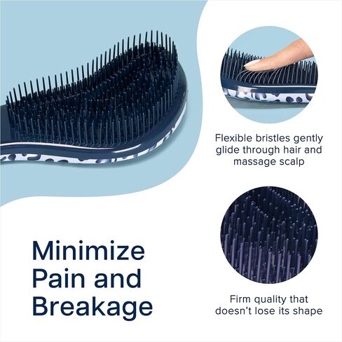 Crave Naturals Glide Thru Detangling Brush For Natural, Curly, Straight, Wet or Dry Hair - Gentle Detangler Styling Tool for Adults, Kids, Toddlers and Little Girls - 7.5 x 3 in, Turquoise in Saudi Arabia