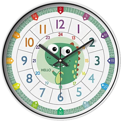 Learning Wall Clock for Kids Bedrooms, 12in Classroom Analog Clock for Kids Learning to Tell Time (Colourful) in Saudi Arabia