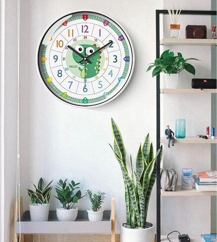 Learning Wall Clock for Kids Bedrooms, 12in Classroom Analog Clock for Kids Learning to Tell Time (Colourful) in Saudi Arabia
