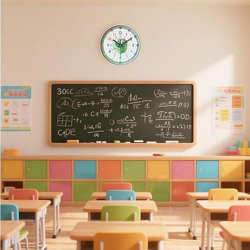 Learning Wall Clock for Kids Bedrooms, 12in Classroom Analog Clock for Kids Learning to Tell Time (Colourful) in Saudi Arabia