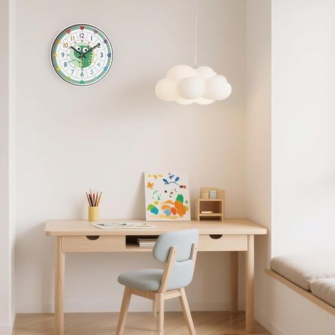 Learning Wall Clock for Kids Bedrooms, 12in Classroom Analog Clock for Kids Learning to Tell Time (Colourful) in Saudi Arabia