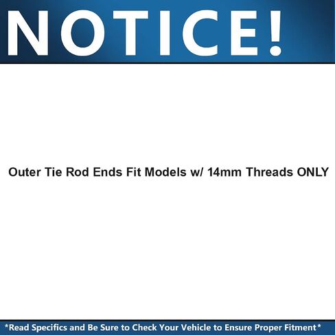 Detroit Axle - 2 Front Outer Tie Rods for 2002 Chevy Trailblazer GMC Envoy Olds Bravada Outer Tie Rod Ends Replacement [Fits 14mm Threads Only] in Saudi Arabia