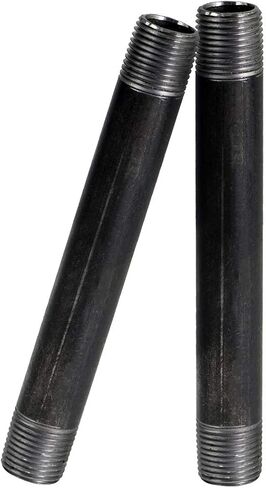 Everflow NPBL3460-2 Steel Nipple Pipe, Threaded Fitting Schedule 40, 3/4 In. x 6 In., Black (Pack Of 2) in Saudi Arabia