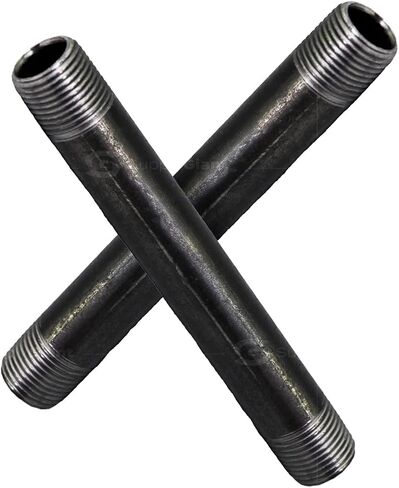 Everflow NPBL3460-2 Steel Nipple Pipe, Threaded Fitting Schedule 40, 3/4 In. x 6 In., Black (Pack Of 2) in Saudi Arabia