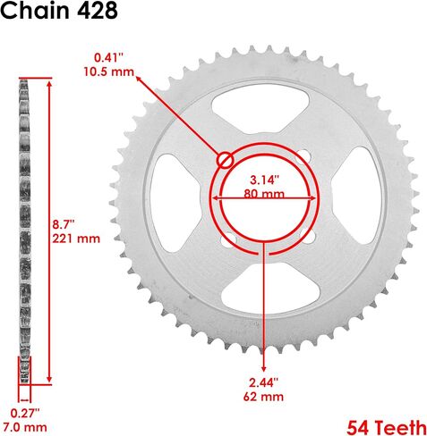 Caltric Front and Rear Sprockets Kit Compatible with Yamaha TT-R125L TT-R125Le 2002-2016 in Saudi Arabia
