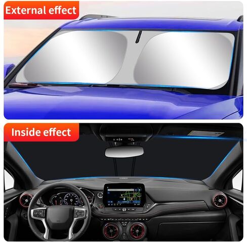 Car Sun Shade for Ford Edge 2015 2016 2017 2018 2019 2020 2021 2022 2023 2024 SUV Auto Interior Accessories Front Windshield Sunshade Foldable Insulation Protector Window Curtains Cover Visor in Saudi Arabia