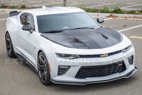 Replacement For 2016-Present Chevrolet Camaro SS 2019-Present LT LS RS Models | Second Generation Refresh Style Front Bumper Lip Splitter Fascia Extension (ABS Plastic - Matte Black) in Saudi Arabia