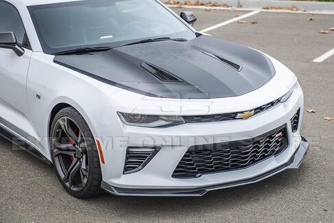 Replacement For 2016-Present Chevrolet Camaro SS 2019-Present LT LS RS Models | Second Generation Refresh Style Front Bumper Lip Splitter Fascia Extension (ABS Plastic - Matte Black) in Saudi Arabia