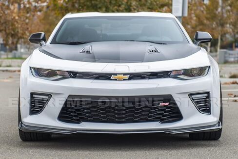 Replacement For 2016-Present Chevrolet Camaro SS 2019-Present LT LS RS Models | Second Generation Refresh Style Front Bumper Lip Splitter Fascia Extension (ABS Plastic - Matte Black) in Saudi Arabia