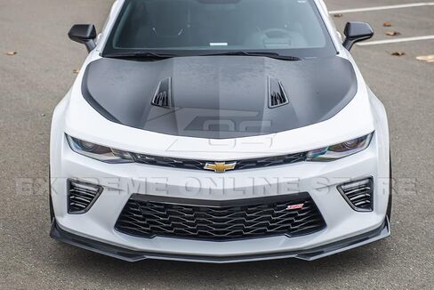 Replacement For 2016-Present Chevrolet Camaro SS 2019-Present LT LS RS Models | Second Generation Refresh Style Front Bumper Lip Splitter Fascia Extension (ABS Plastic - Matte Black) in Saudi Arabia