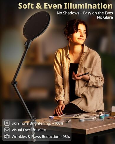 2 حزمة LED Video Light Kit ، إضاءة التصوير الفوتوغرافي Ubeesize ، 13 "أضواء استوديو مع حامل ثلاثي القوائم وحامل ترايبود وحاملات ترايبود ، إضاءة بودكاست لتسجيل الفيديو ، المكياج ، البث المباشر ، Tiktok ، YouTube in Kuwait