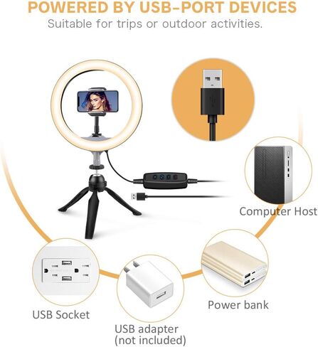 2 Pack LED Video Light Kit, UBeesize Photography Lighting, 13" Studio Lights with 65" Tripod Stand and Phone Holders, Podcast Lighting for Video Recording, Make up, Live Streaming, Tiktok, YouTube in Saudi Arabia