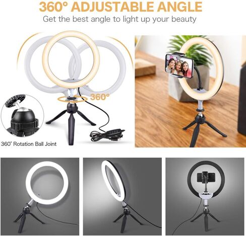 2 Pack LED Video Light Kit, UBeesize Photography Lighting, 13" Studio Lights with 65" Tripod Stand and Phone Holders, Podcast Lighting for Video Recording, Make up, Live Streaming, Tiktok, YouTube in Saudi Arabia