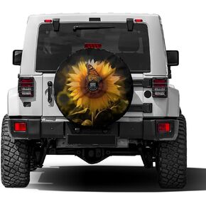 Foruidea Butterfly and Sunflower She is Sunshine Spare Tire Cover with Backup Camera Hole Wheel Tire Cover Fit Trailer, RV, SUV and Many Vehicle 17inch in Saudi Arabia