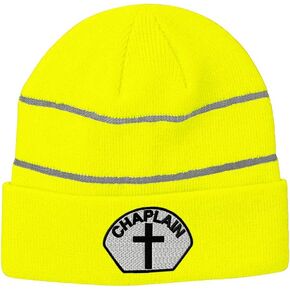 Custom Reflective Beanie Chaplain Cross Sign Embroidery Acrylic in Kuwait