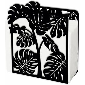 SUPERDANT Maple Leaf Design Napkin Holder for Tables Metal Vertical Napkin Dispenser Storage for Coffee Bar Tissue Dispenser Towel Tray Black Metal Leaves Tissue Holder Decor for Home Garden in Saudi Arabia