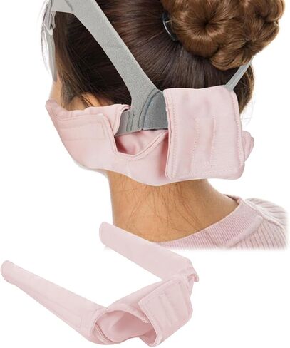 Satin CPAP Neck Pad for CPAP Headgear Straps, Breathable CPAP Covers, Comfort CPAP Strap Cushions, CPAP Mask Strap Covers for Reducing Headgear Pressure and Cheeking Red Marks (Dark Blue) in Kuwait