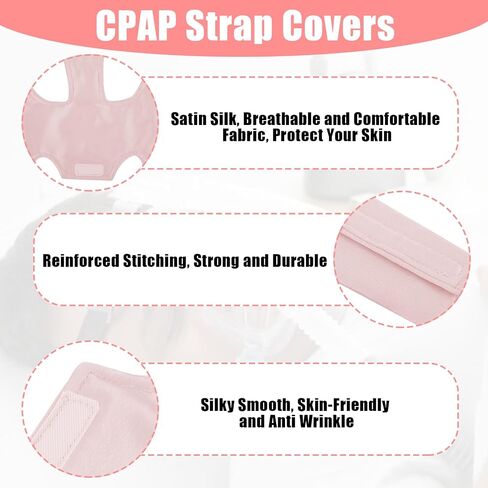 Satin CPAP Neck Pad for CPAP Headgear Straps, Breathable CPAP Covers, Comfort CPAP Strap Cushions, CPAP Mask Strap Covers for Reducing Headgear Pressure and Cheeking Red Marks (Dark Blue) in Kuwait