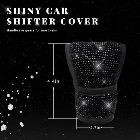 Bling Auto Gear Shift Knob Cover, Rhinestone Glitter Shifter Stick Protector for Girls Women, Sparkly Diamond Transmission Gear Shift Lever Knob Cover for Cars Trucks SUVs (White) in Saudi Arabia