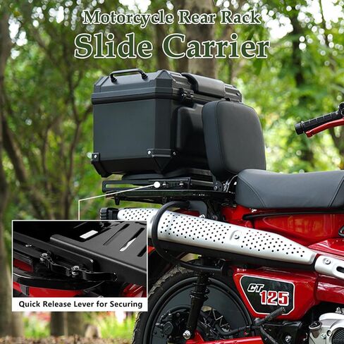 رف خلفي للدراجة النارية Trail 125 لـ CT125 Hunter Cub (JA55/JA65) 2020-2024 رف أمتعة ممتد للذيل الخلفي لتخزين البضائع رف Trail 125 CT125 125cc Street ملحقات الدراجات النارية الصغيرة in Saudi Arabia