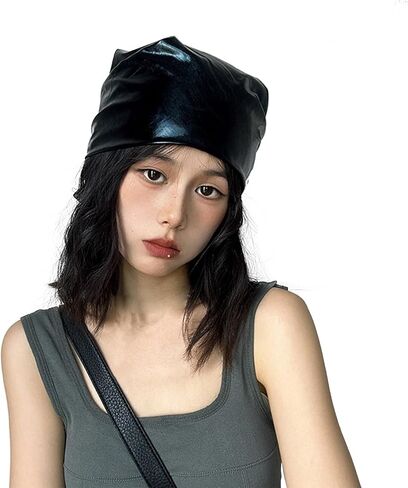 Leather Head Wrap Headscarf Vintage Headcover Turban Evening Party Music Festival Scarf for Women in Saudi Arabia