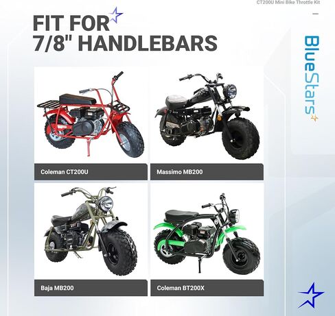 BlueStars Mini Bike Throttle Assembly Kit 7/8" 22mm Handlebars - Compatible with Coleman BT200X CT200U CT200U-EX Baja Warrior Massimo MB165 MB200 Predator 212cc 196cc 200cc 6.5hp in Saudi Arabia