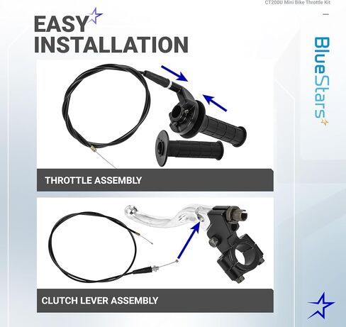BlueStars Mini Bike Throttle Assembly Kit 7/8" 22mm Handlebars - Compatible with Coleman BT200X CT200U CT200U-EX Baja Warrior Massimo MB165 MB200 Predator 212cc 196cc 200cc 6.5hp in Saudi Arabia