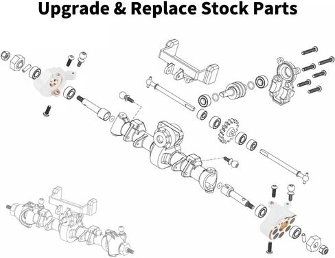 Globact Tungsten Steel & Brass Moniter Deting RC RC محور التوجيه الموازنة 30G لـ SCX24 AX24 1/24 RC Crawler Upgrade Parts (الذهب الأبيض) in Saudi Arabia