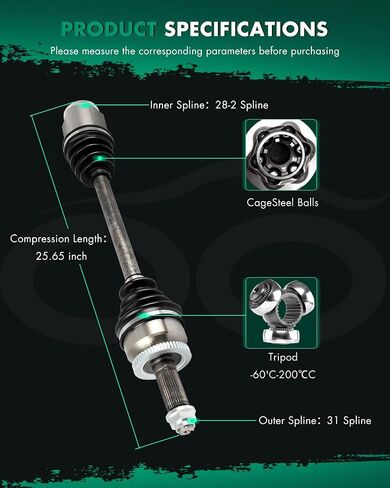SCITOO CV Axle Shaft Assembly Front Right for Hyundai Entourage 3.8L,for Kia Sedona 3.8L 2006-2009 66-8159 FWD in Saudi Arabia
